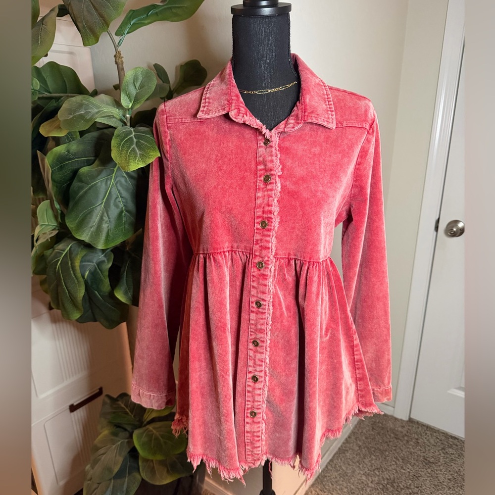 UMGEE Stone washed Pink long sleeve top
